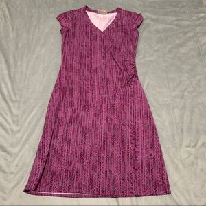 Athleta Purple Mini Chevron Faux Wrap Dress EUC S